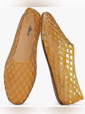 Heva Women's Honey Tan Jelly Ballet Flats